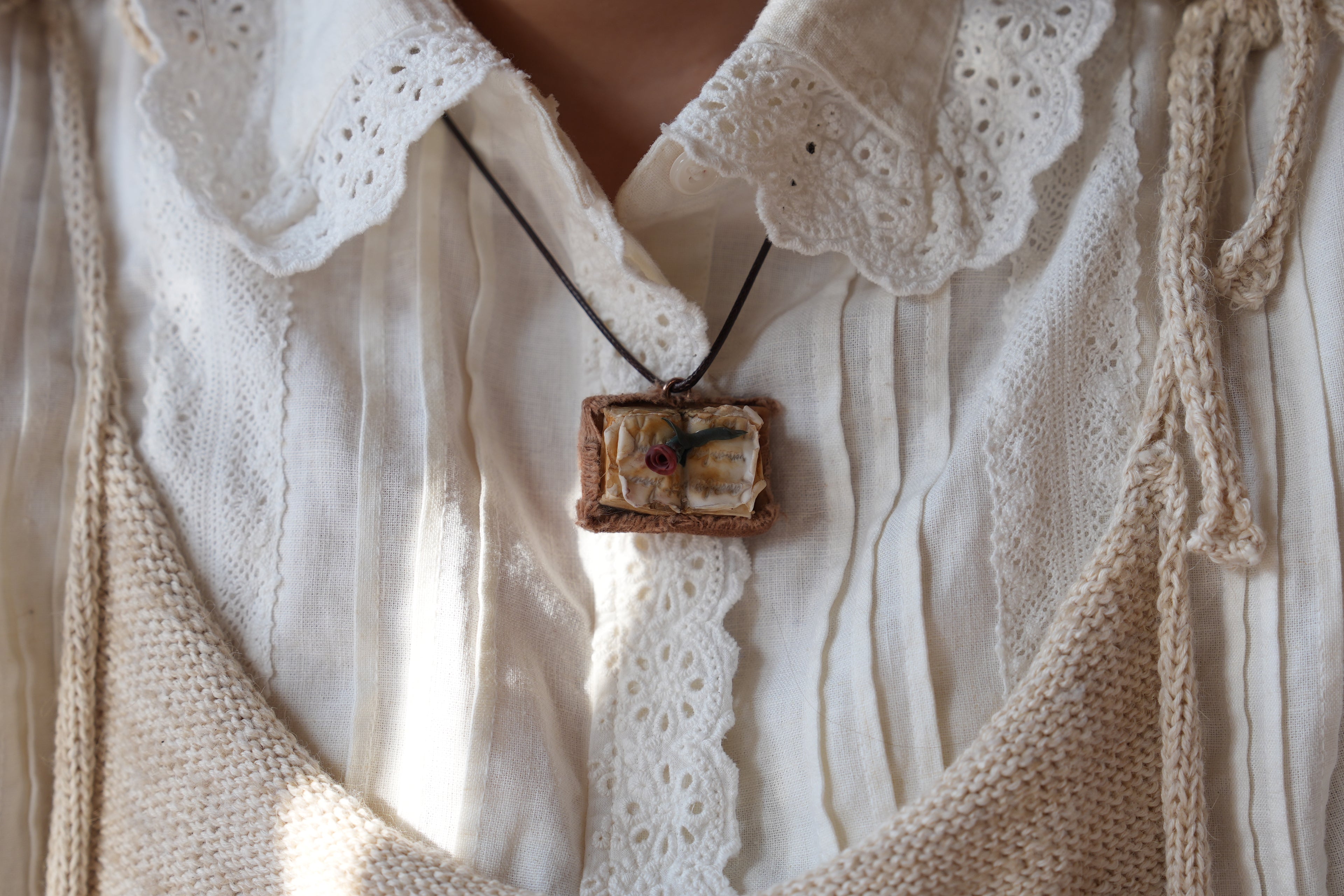 Rose Mini Book Pendant
