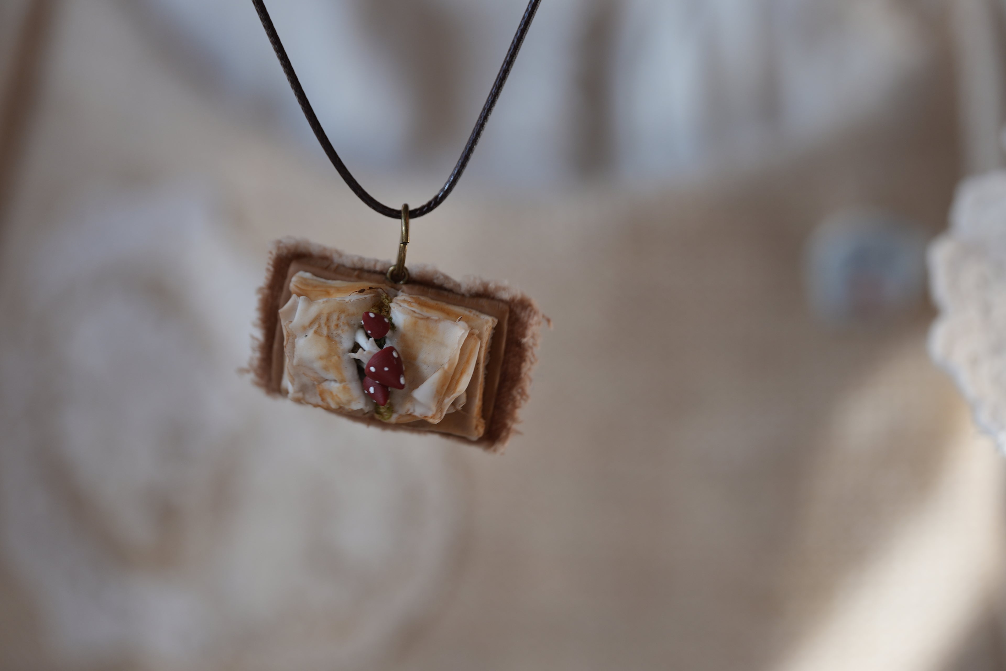 Mushroom Mini Book Pendant